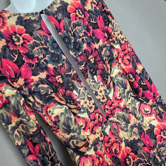 Sam & Lavi Anthropologie Selma Dress Midi Floral Graphic Size XS Peekaboo Back - Picture 13 of 13